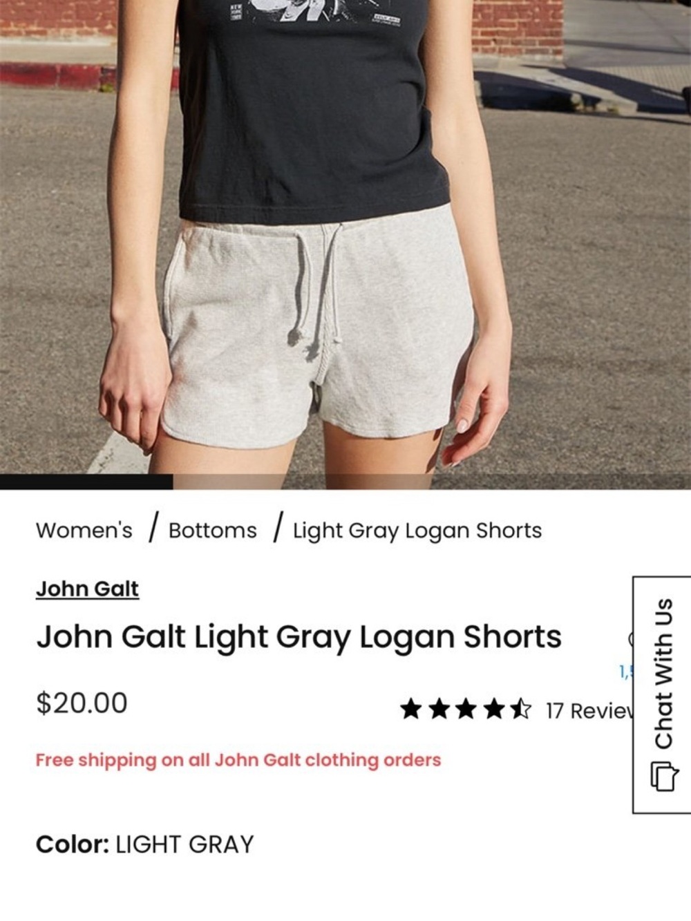 Brandy Melville Light Gray Relaxed Drawstring Shorts